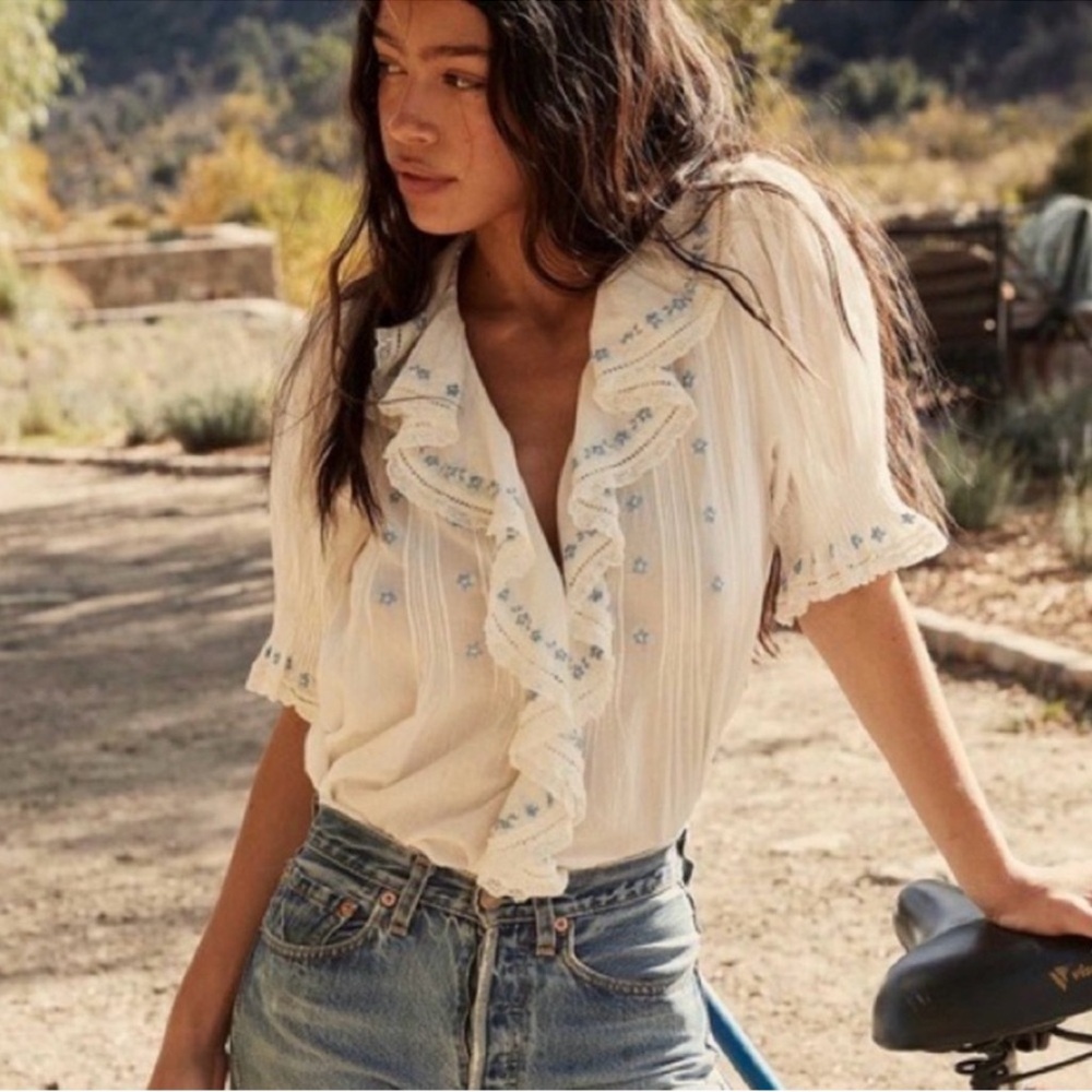 NWT Doen Hettie Top in Salt Medium